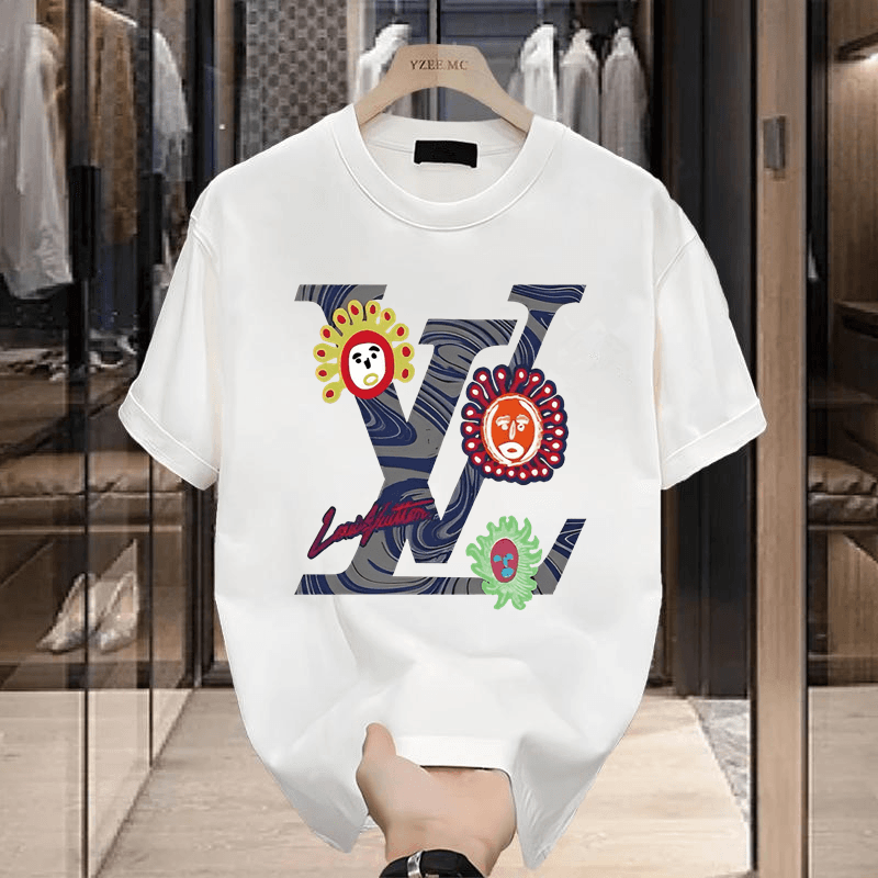 T-shirt à manches courtes et col rond de haute qualité pour hommes