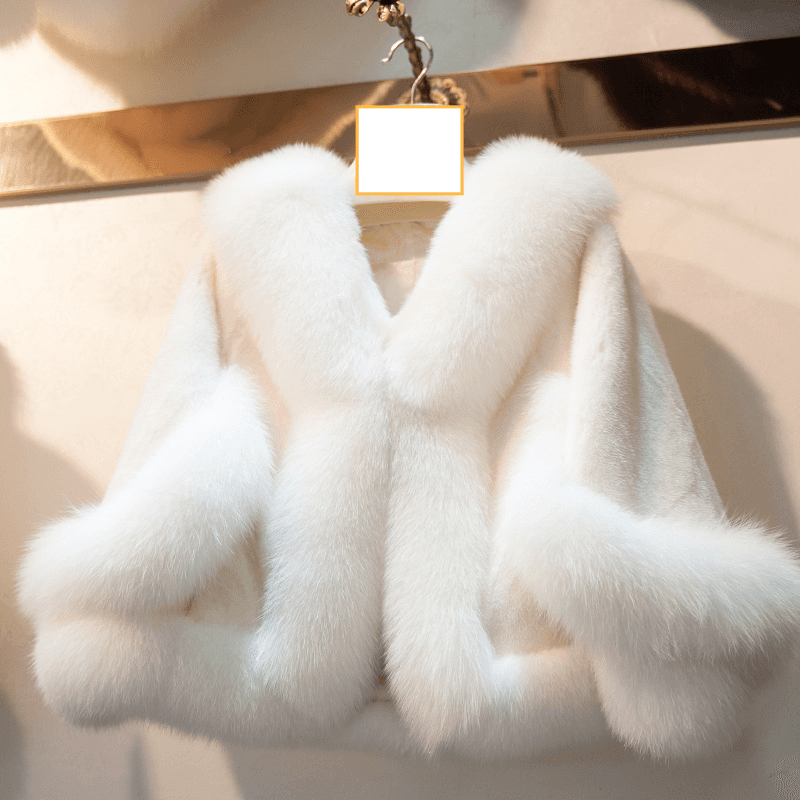 Women's Clothing autumn and winter new fur coat fox fur shawl warm dress cheongsam fur cape coat women