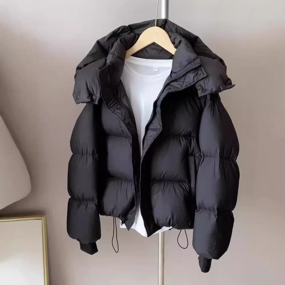 ​​Women’s Winter Puffer Jacket – Short Quilted Coat With Oversized Fit (S-XL, Black/Brown/White)​​