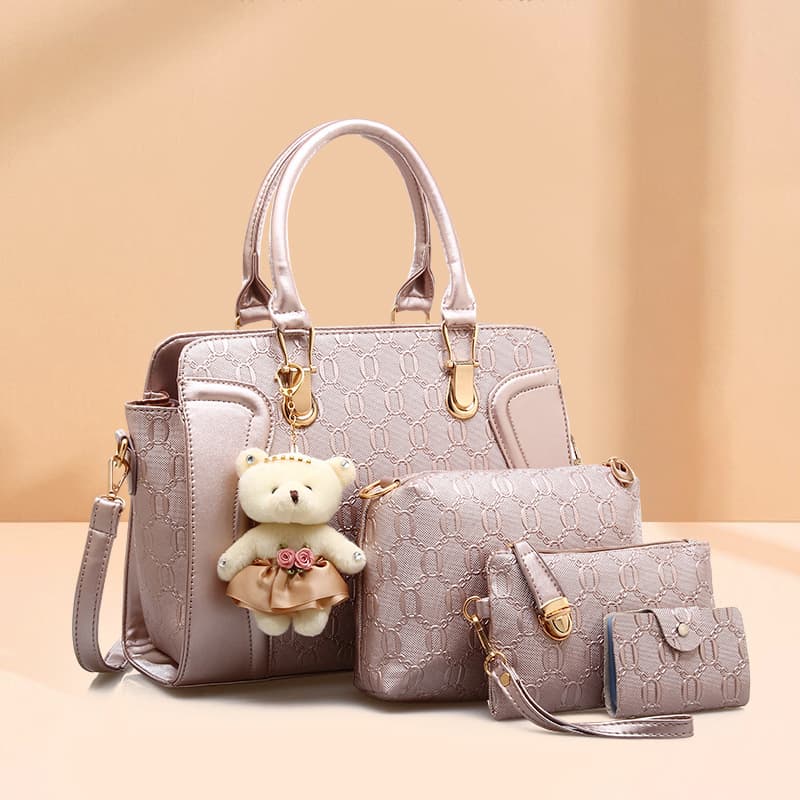 Luggage & Bags women's bag new style women's oblique hand held handbag four piece fashion bag set wholesale
