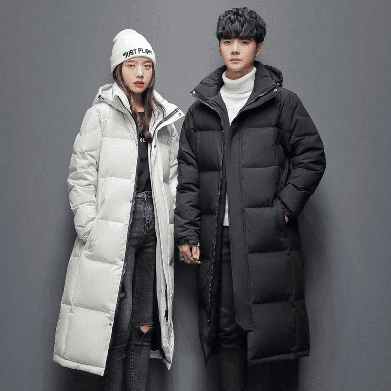 Unisex Thickened Jacket Winter Warm Knee High Warm Jacket Coat Jacket
