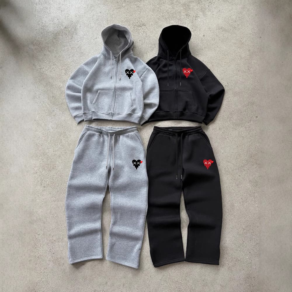 New American Retro Washed Long Sleeved Hooded Shirt Loose Casual Trousers Fashionable Japanese Sweater Suit