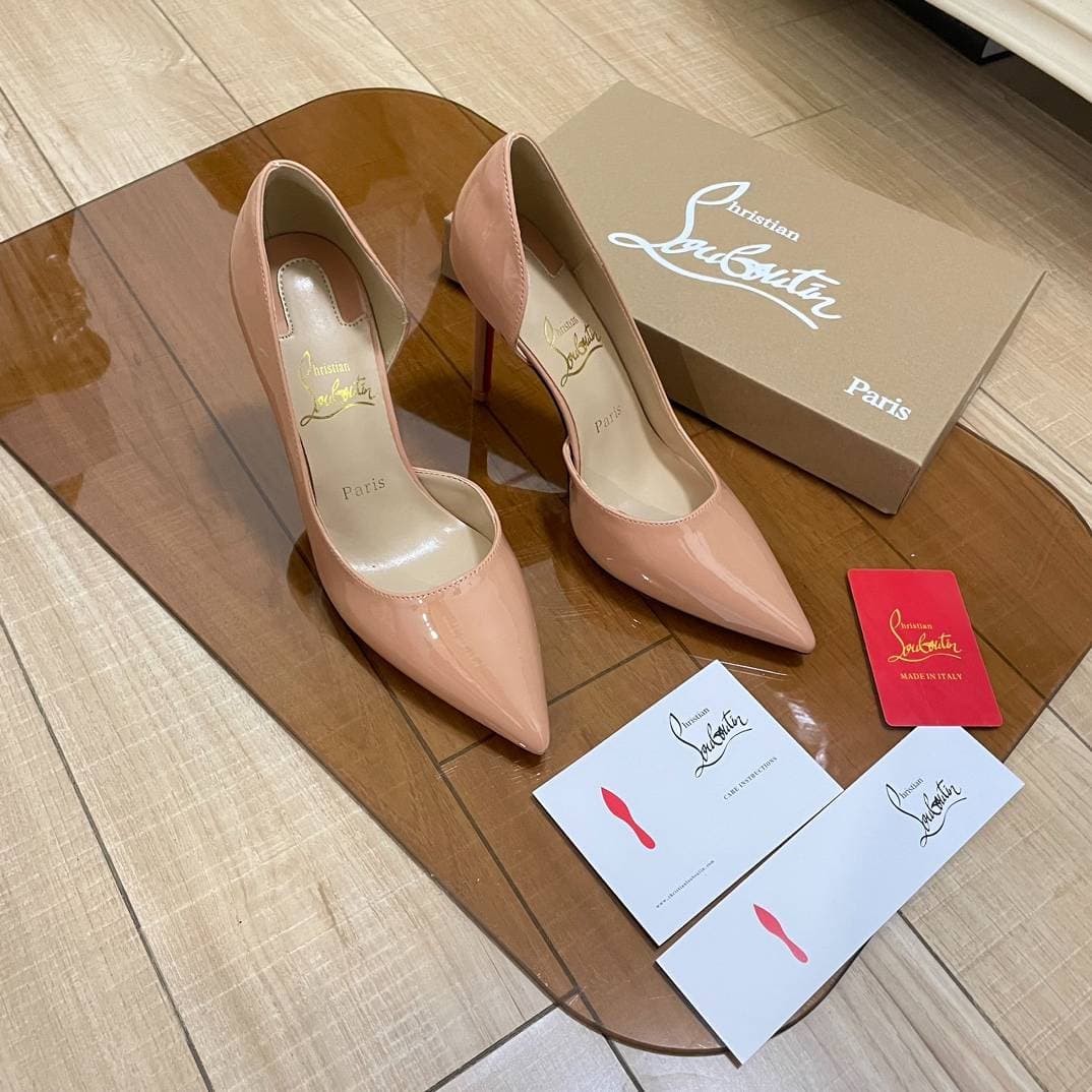 Nouveau CL Top comptoir CL semelle rouge classique mesure de l'air talon haut chaussures simples importées en cuir laqué souple rembourrage des pie