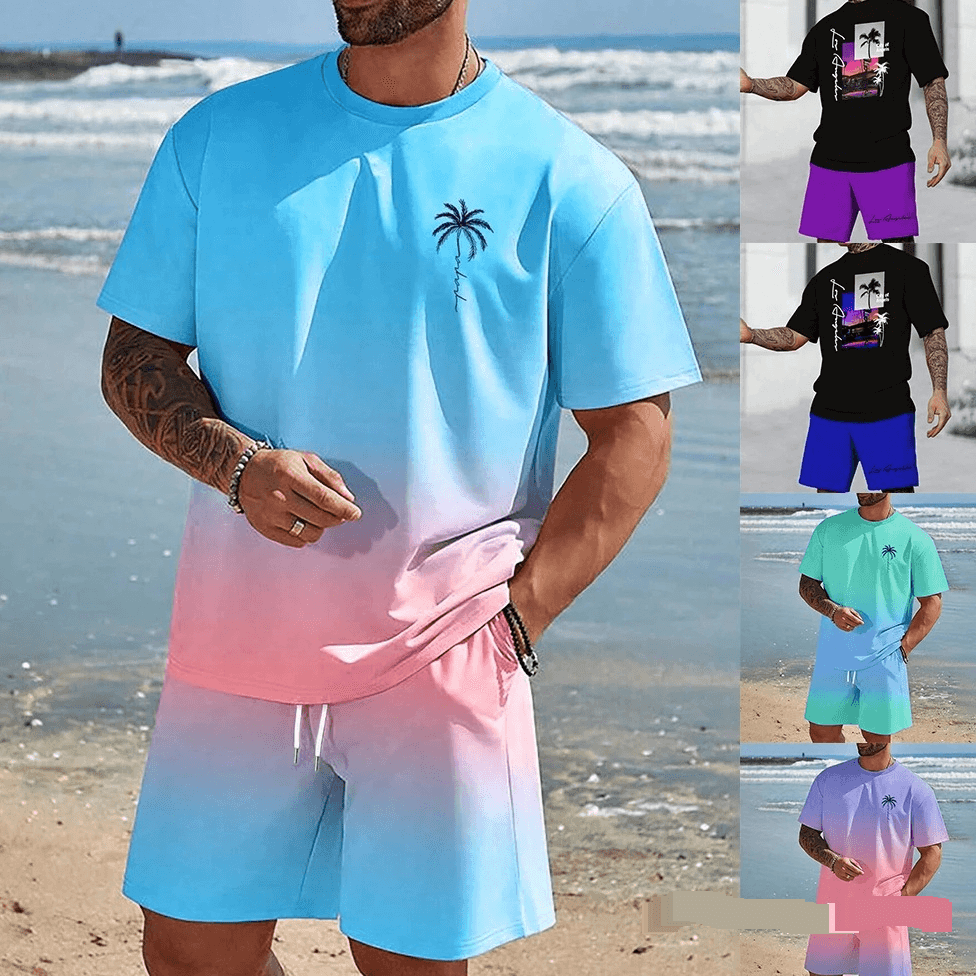 [AlohaBreeze] Men's Short Sleeve Resort Shirt - Tropical Print | Loose Fit Beachwear