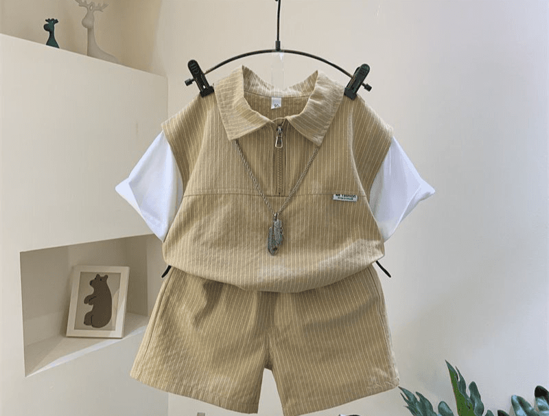 Children's Clothing Boys Summer Clothes New Style Small Children's Short Sleeved Net Celebrity Cool Summer Clothes Baby Summer Suit