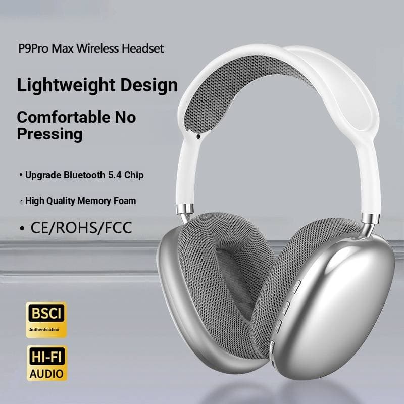 P9ProMax Wireless Bluetooth Over-Ear Headphones – 5.3 Bluetooth, 10m Range, 8-Hour Playtime, Lightweight Comfort (5 Colors)