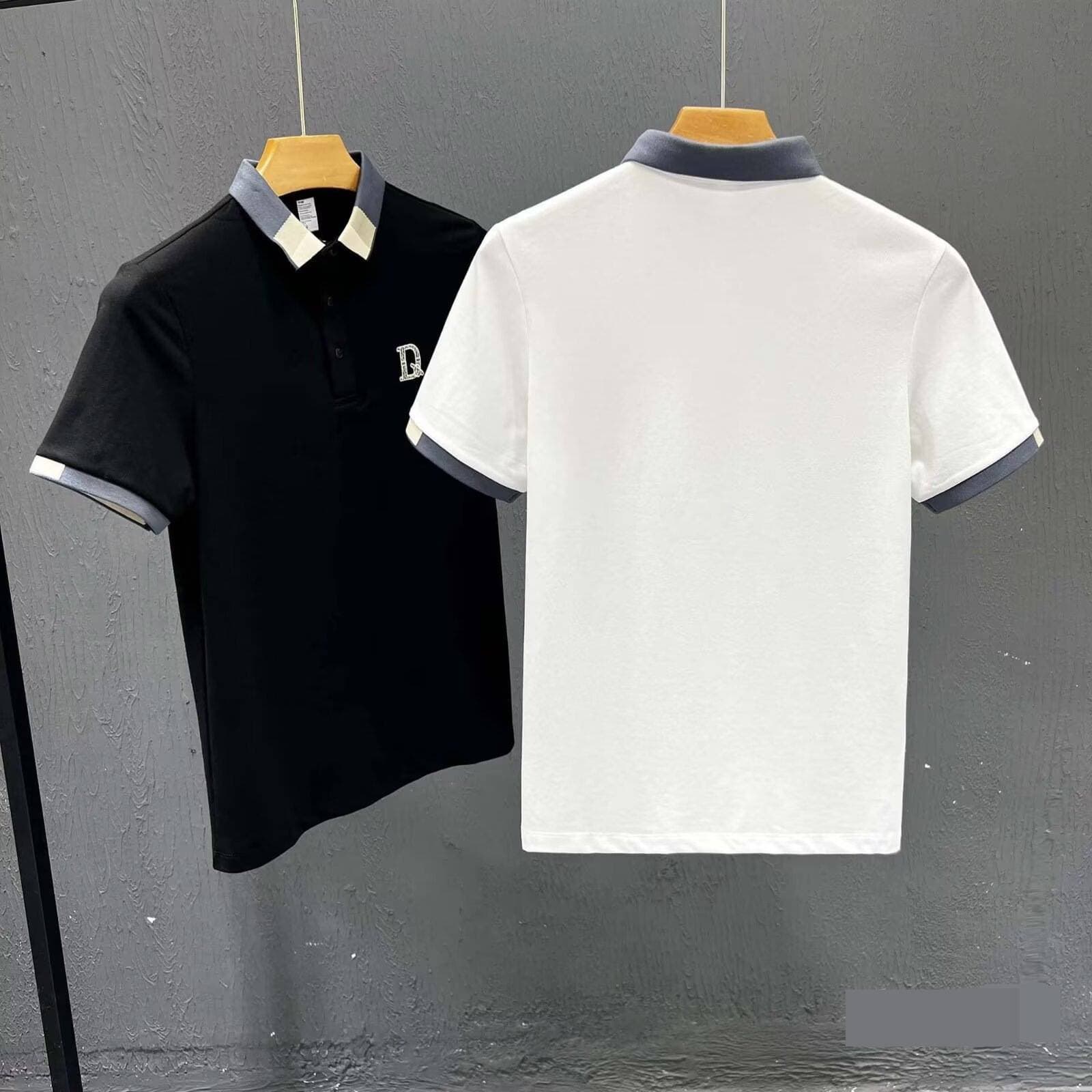 Men's Clothing Men's Summer Short Sleeve T-Shirt Embroidered Collar Business Casual Trendy Clothing Top For Men