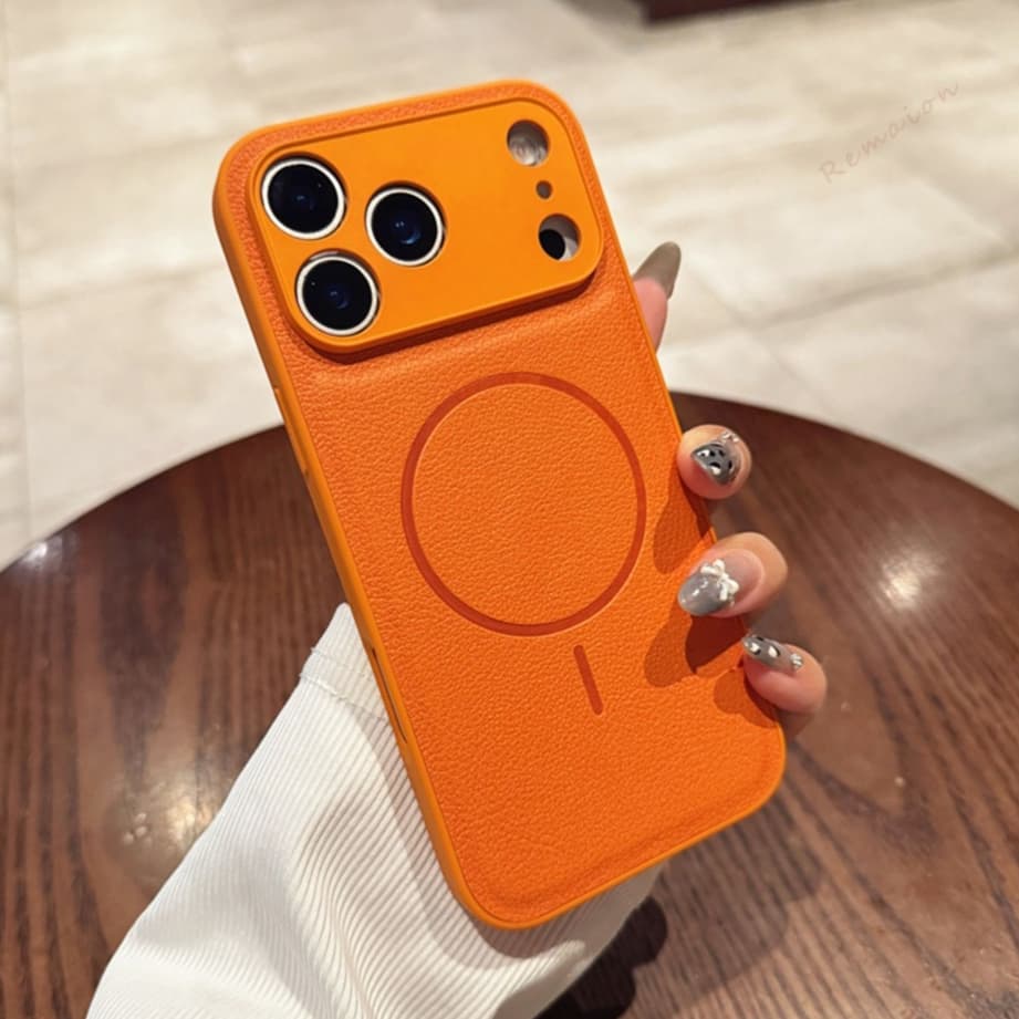 Retro Leather Magnetic Phone Case For Iphone 17 Air 14 15 16 12 13 Pro Max Wireless Charge Shockproof Protector
