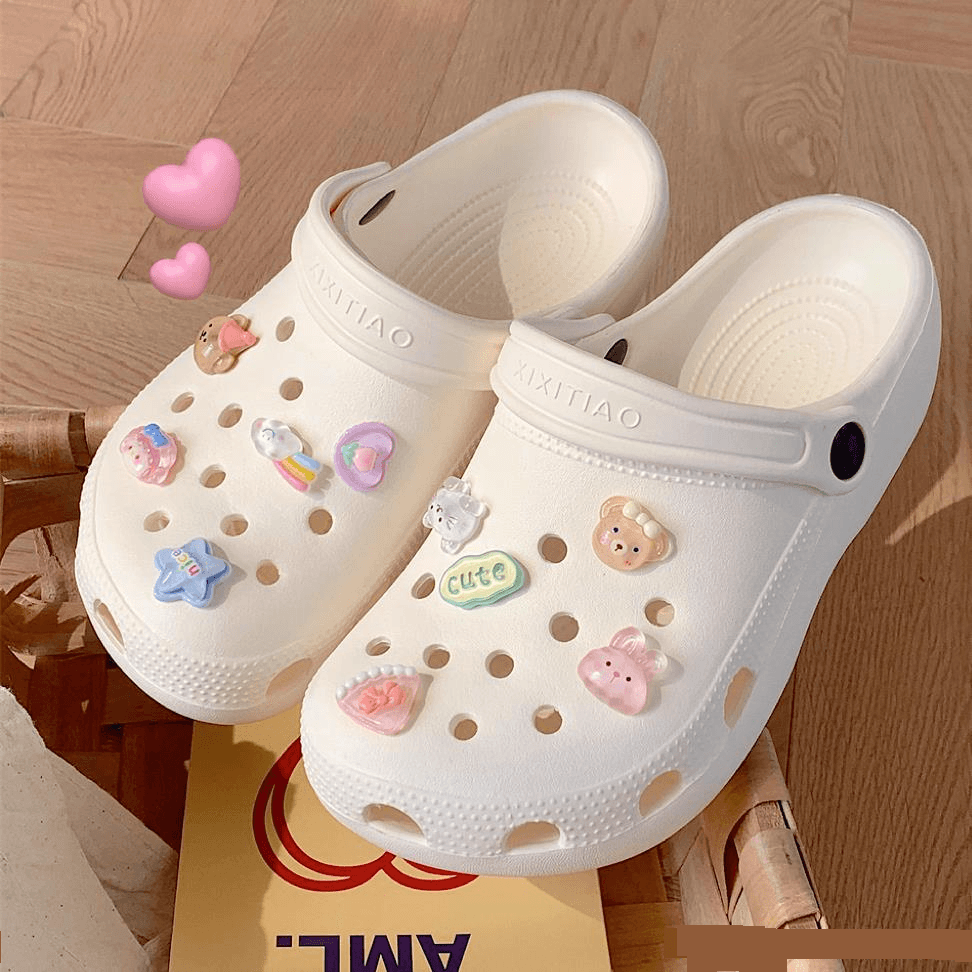 New Style Cartoon Cute Three Dimensional Cartoon Bear Rabbit Hole Shoes Accessories Girls Shoes Flowers Shoe Buckles
