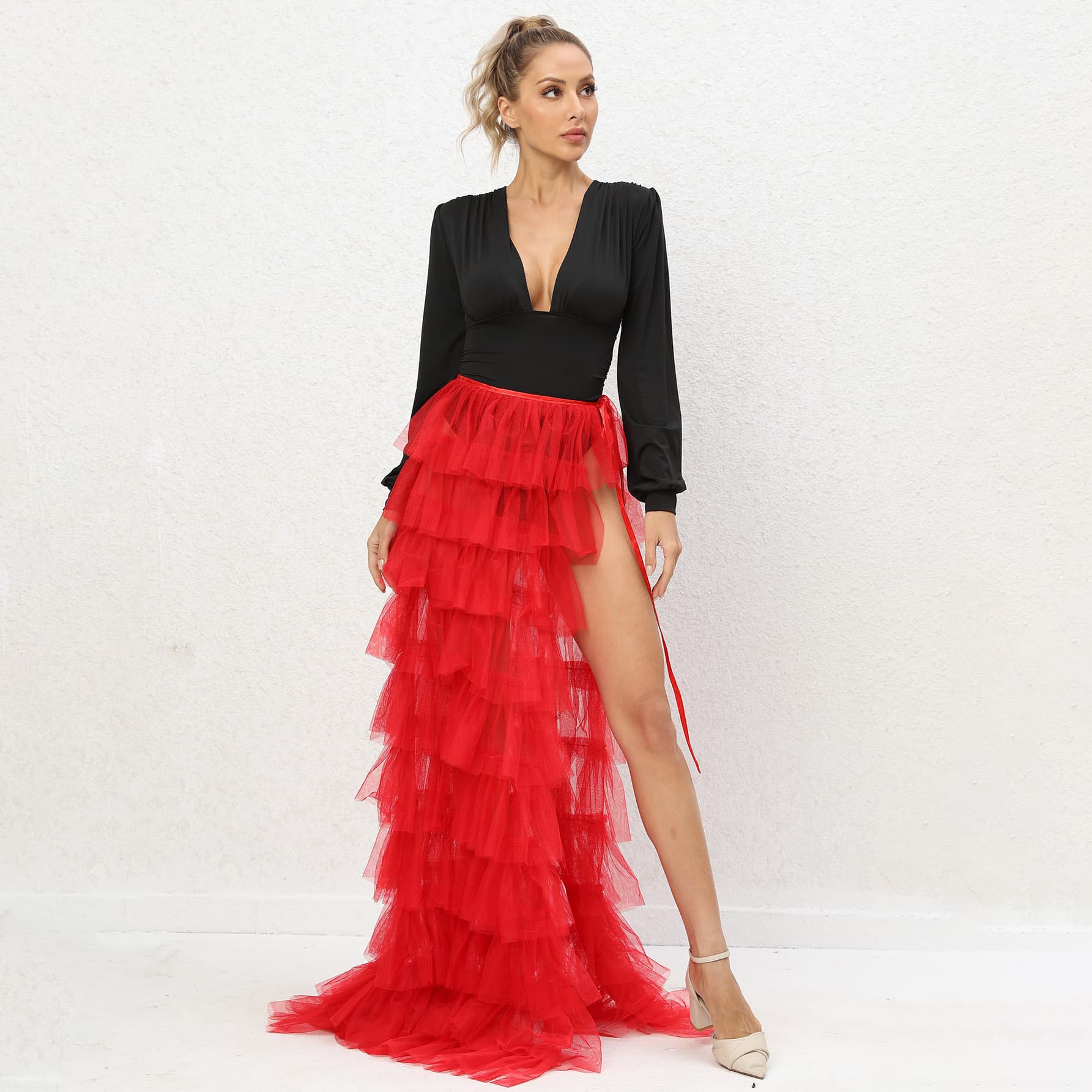 Women’s Clothing skirt multi layer gauze skirt over skirt bridesmaid skirt light dress large swing floor length gauze skirt