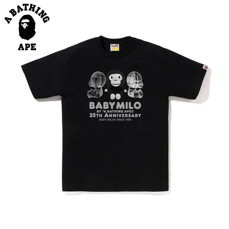 T-shirt à manches courtes pour homme avec imprimé singe de dessin animé A BATHING APE