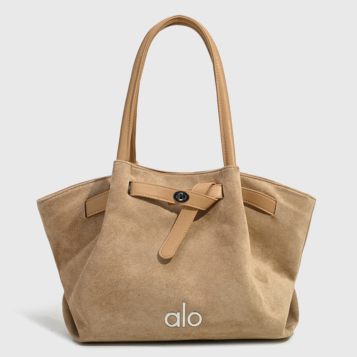 Sac cabas en daim alo, sac à main bandoulière vintage grande capacité pour femme, idéal pour les trajets quotidiens, 5 couleurs