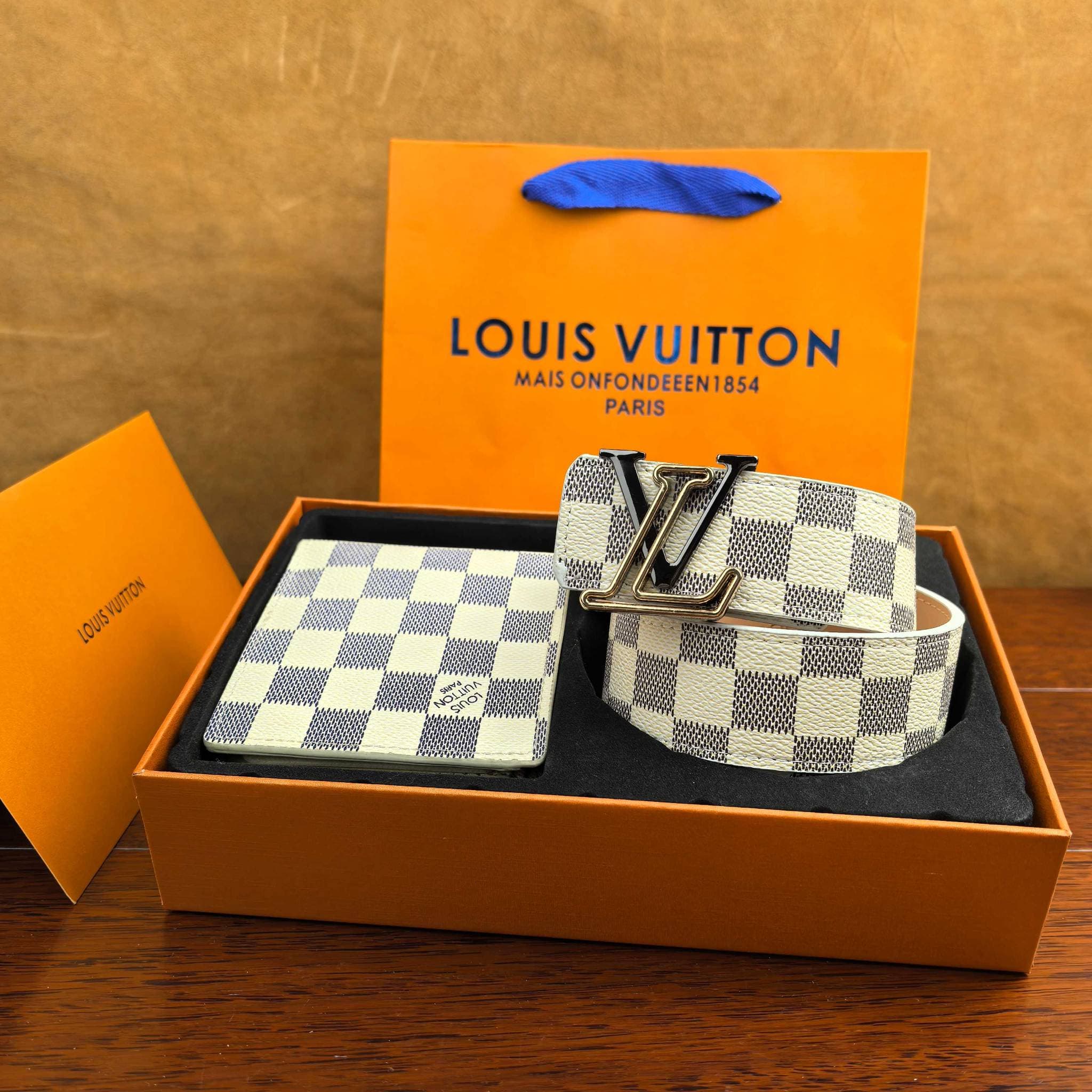 Ensemble portefeuille ceinture tendance V Grid, portefeuille vieillissant