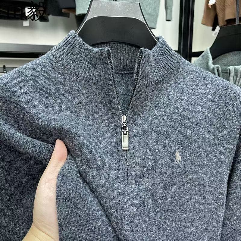 Pull mi-montant décontracté et tendance pour homme Lav-Xiaoma, collection automne-hiver, veste chemise chaude en maille zippée, taille 8