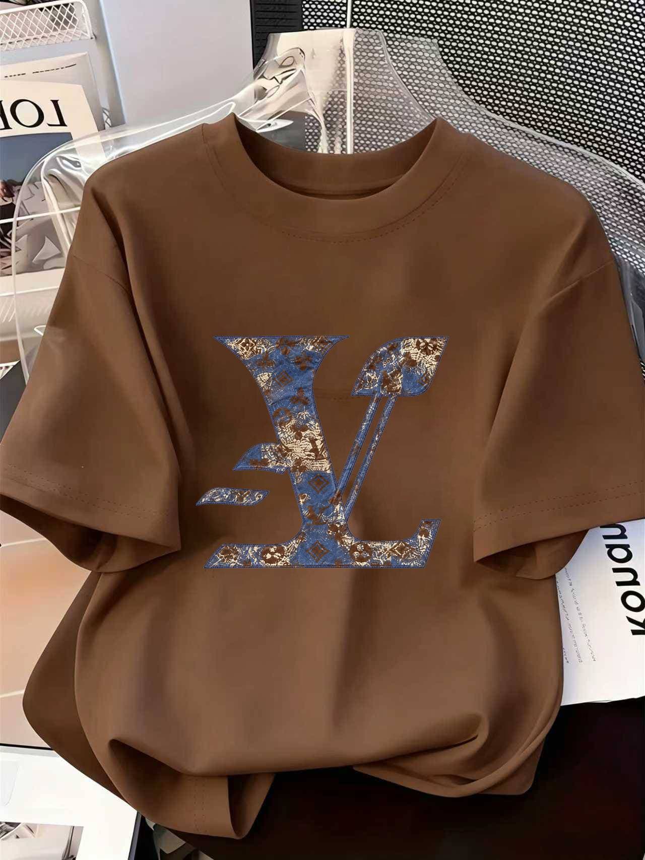 T-shirt tendance été 2026, coupe ample, manches courtes, imprimé