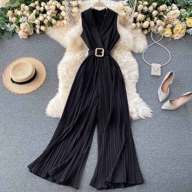 Women's fashion temperament professional suit collar romper