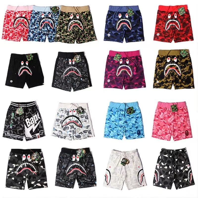 A BATHONG APE Ape Head Shark Shorts Ape Head Shorts Five Leg Casual Shorts, Made Of Pure Cotton Fabric
