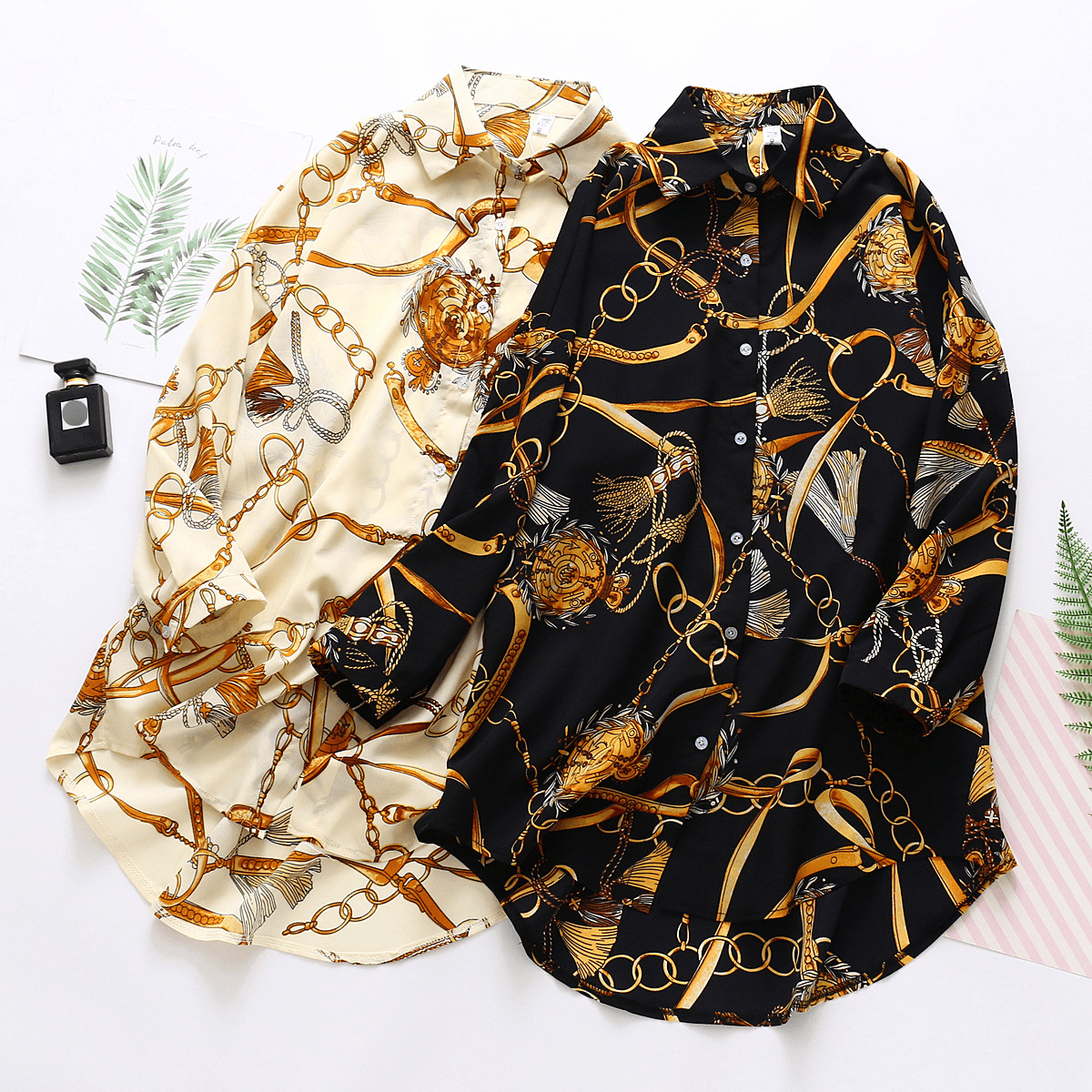 Women's Fashion Waist Strap Slimming Pleated Ruffled Edge One-piece Blouse Blouse
