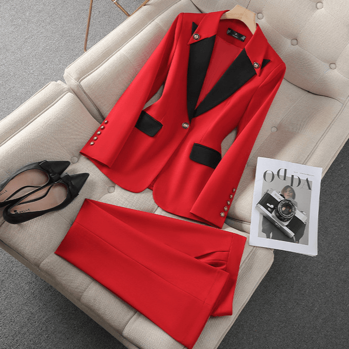 Women's Clothing New Style Fashion Temperament Women's Long Sleeved Professional Suits And Trousers Formal Suits Professional Work Clothes Autumn