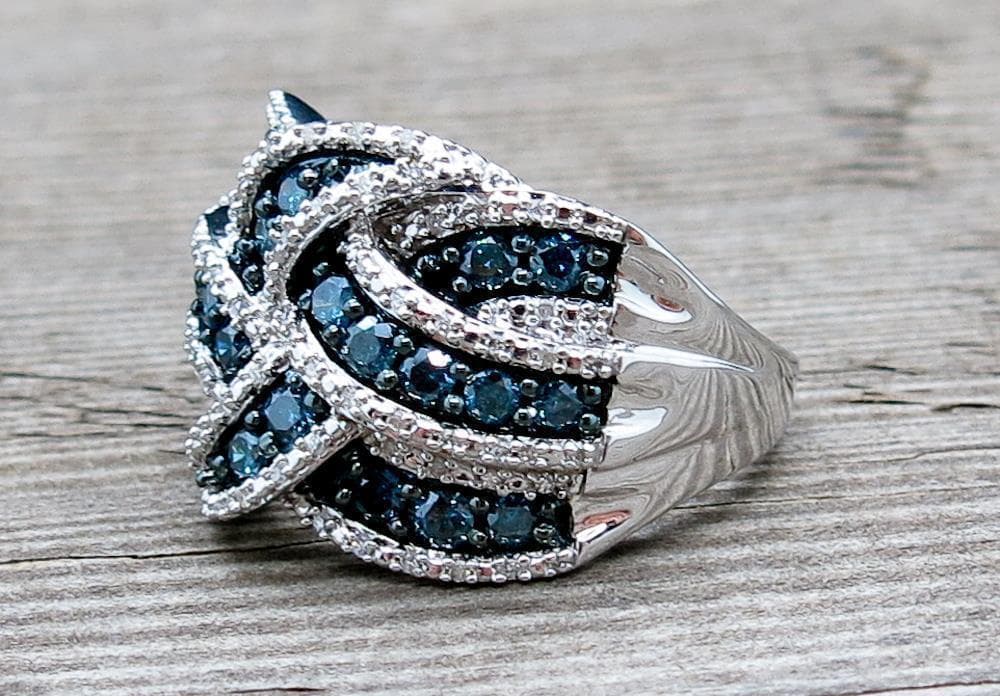 Bague de fiançailles en argent 926 plaquée saphir, beauté européenne et américaine exagérée