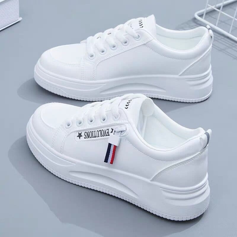 Versatile Casual Sneaker, Inner Height, White Shoes, Women's Shoes, 2023 New Spring And Summer Women's Single Shoes Trend