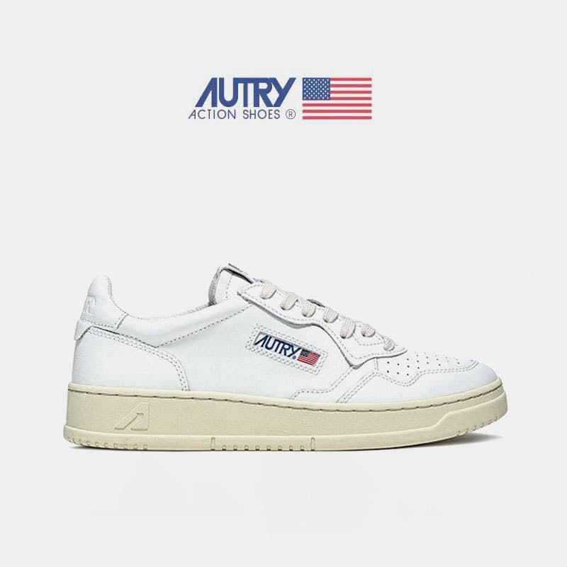 Autry ~ chaussure épissure queue blanche chaussures décontractées rétro bout rond à lacets même Style chaussures sport petites chaussures blanc