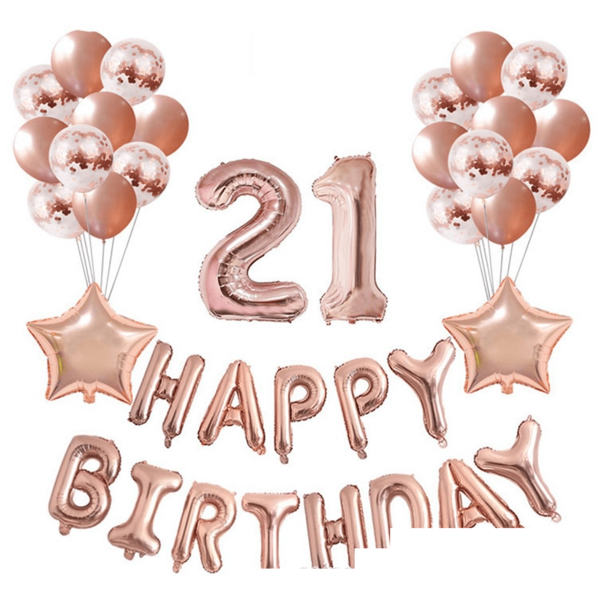 Rose Gold Sequin Balloon Rose Gold Aluminum Film Digital Balloon Set Combination Balloon