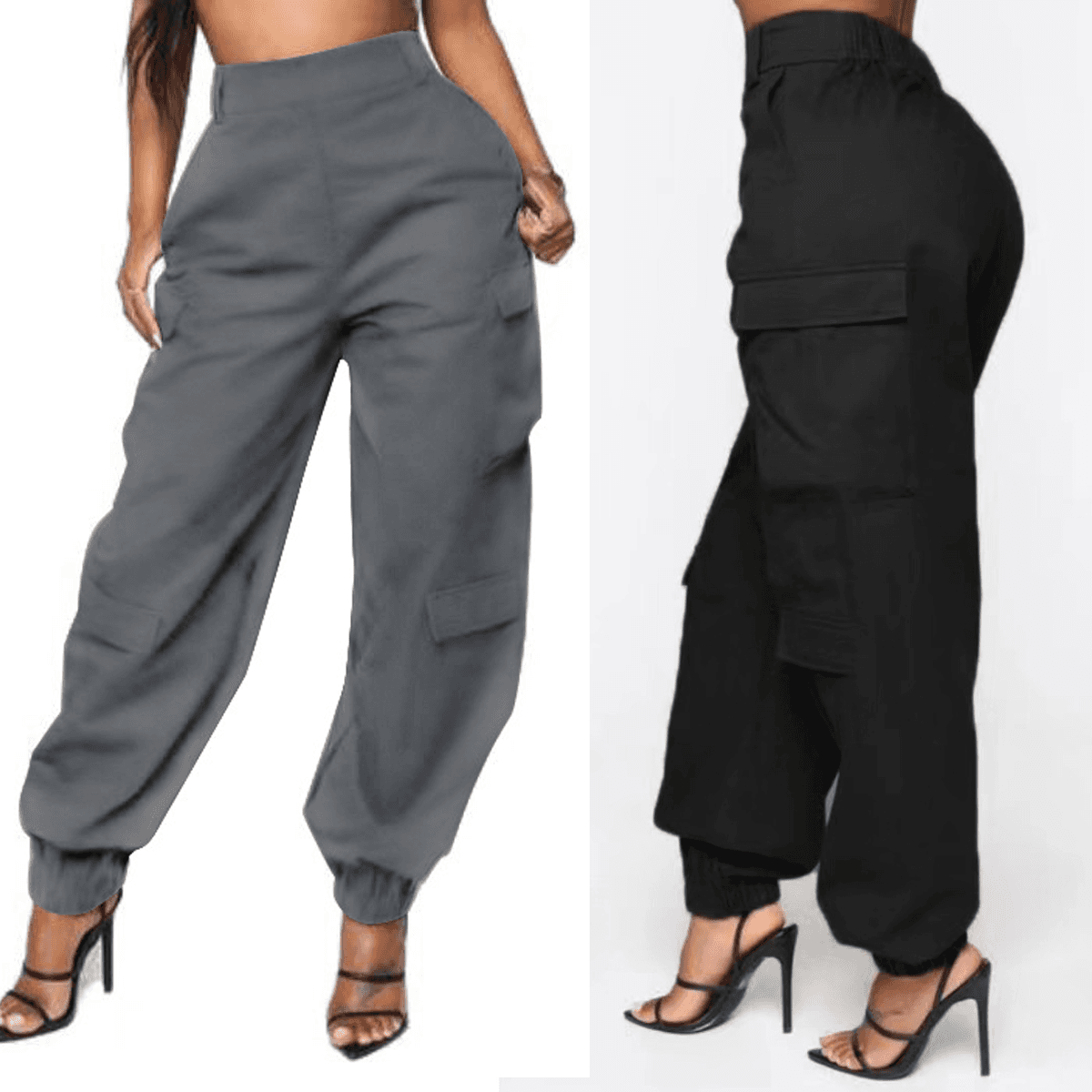 Women's Overalls Multi-pocket Trousers Street Loose Straight Leg Corset Trousers Long Underwear