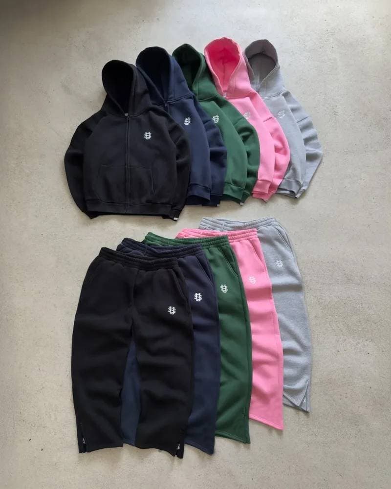 Men's ClothingWomen's Clothing Wholesale Cross Border Elastic Rope Zipper Sweatpants Solid Color Casual Trousers High Street Hip Hop Rap Street Y2k1