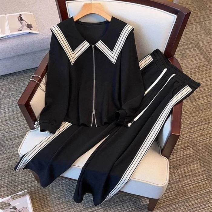 Women's Clothing High End Sweater Fashionable Two Piece Suit New Spring And Autumn Slimming Stylish Leisure Sports Suit For Women