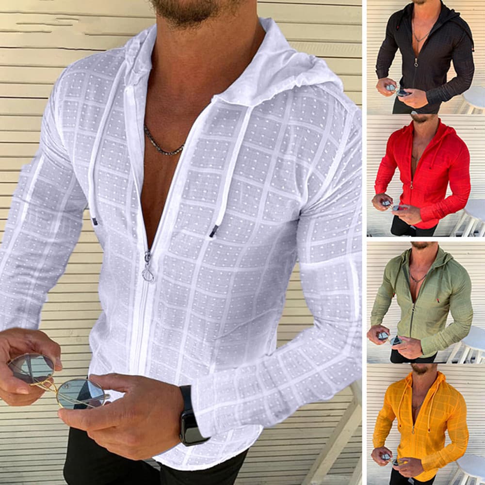 New style lapel men's shirt button cardigan shirt