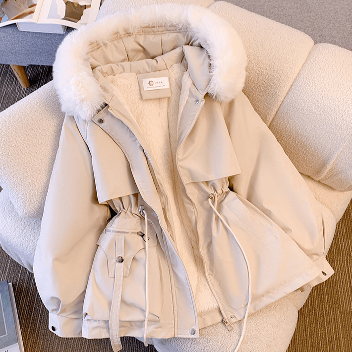 ​​Women’s Winter Parka With Detachable Fur Hood – Cozy Short Coat In Black, Beige & More (M-3XL) | Sweet & Stylish Outerwear​​