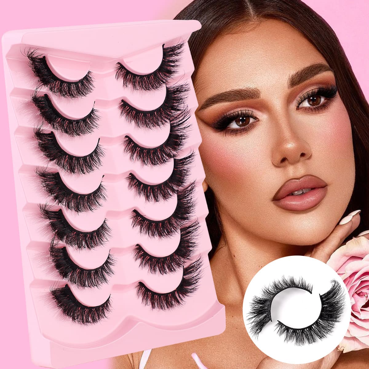 New 7 pairs of fitted eye tail plus long false eyelashes Thick fox eye cat eye eyelashes