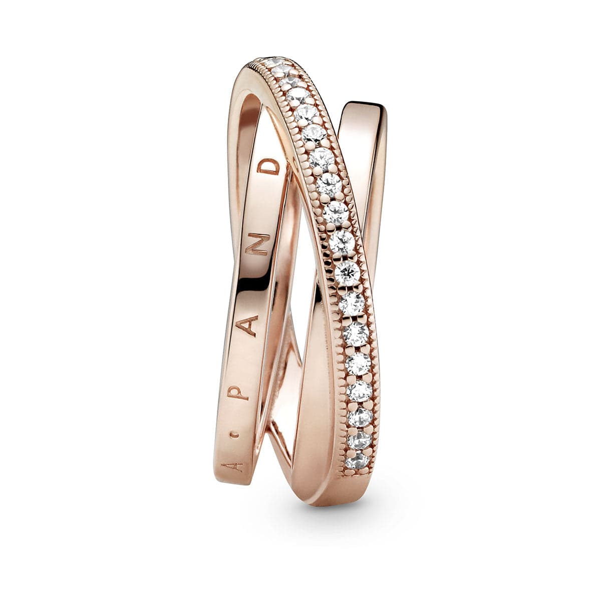 Crossover Pavé Triple Band Ring