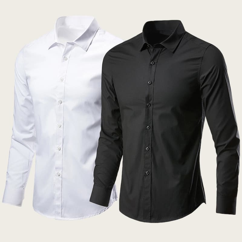 Men's Slim Fit Non-Iron Dress Shirt – Business Casual Long Sleeve Oxford Shirt (S-5XL, Wrinkle-Free Office & Formal Wear)