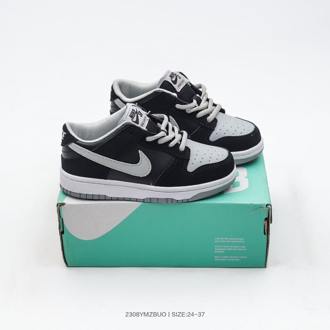 Nouvelle collaboration de chaussures basses pour enfants, chaussures de skate en cuir pour filles et garçons, chaussures décontractées pour étudi