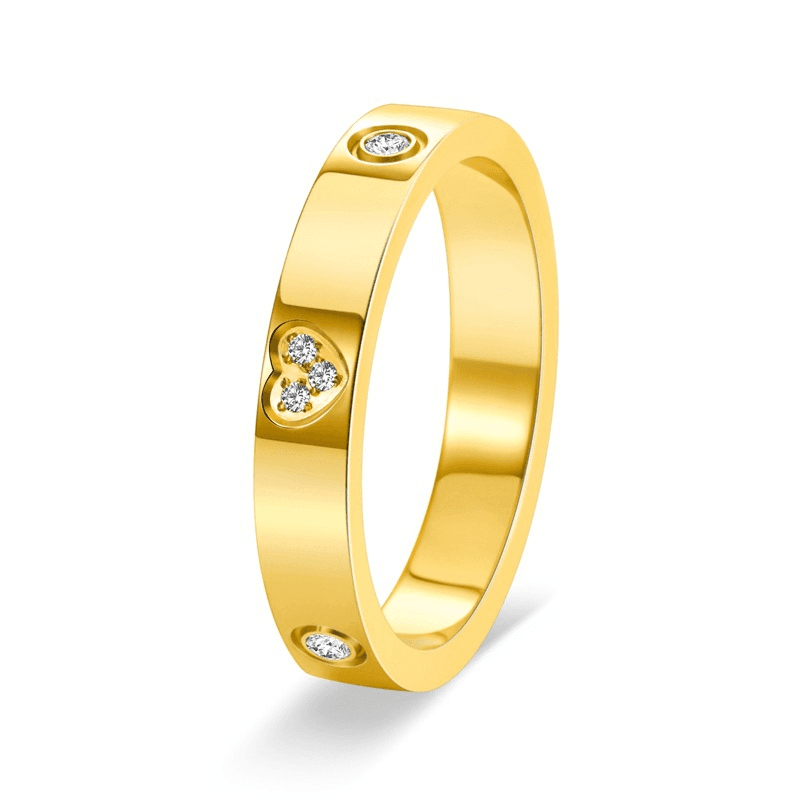 Women's Jewelry High End Love Round Diamond Ring K Gold Non Fading Couple Engagement Wedding Jewelry Accessories
