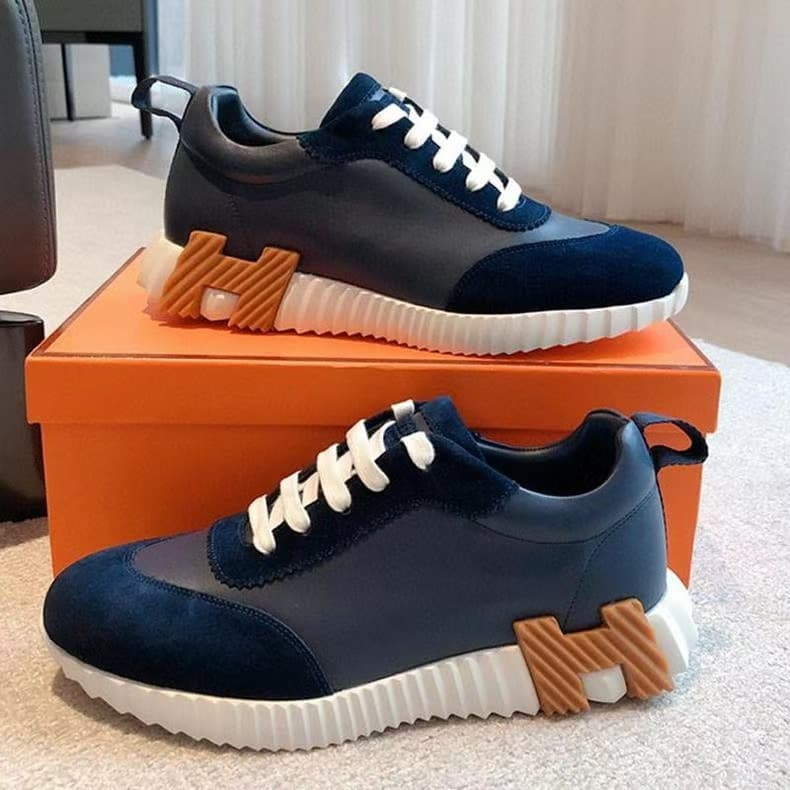 Chaussures blanches respirantes et polyvalentes en cuir véritable de marque H, baskets noires pour femmes et hommes