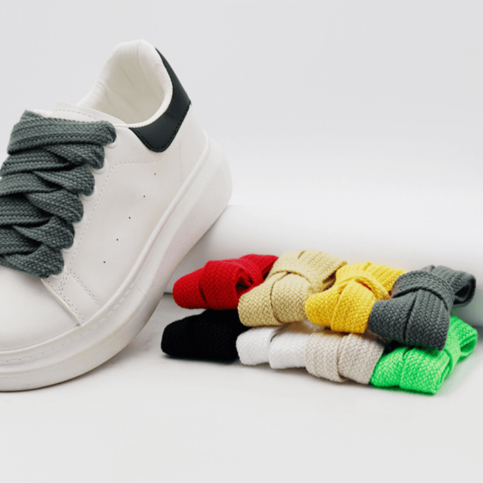 Shoe Accessories gold shoelaces new widened single layer flat 2cm polyester cotton shoelaces versatile classic casual sports shoes board shoes