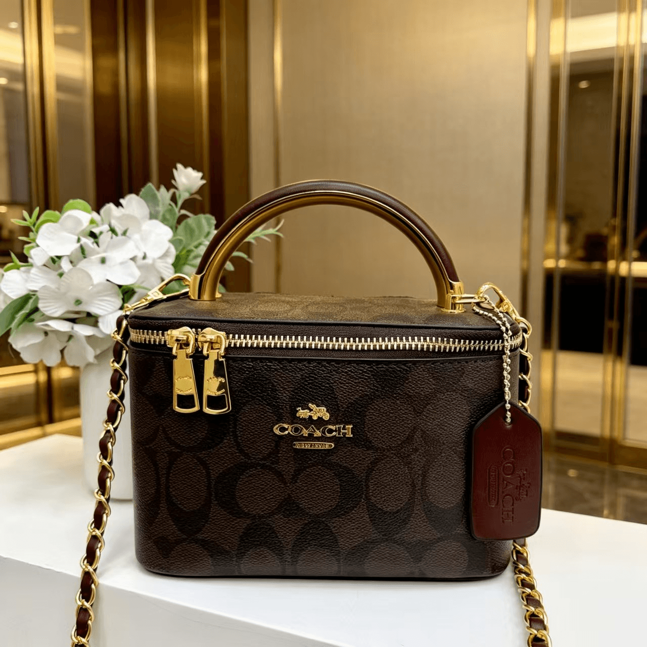 Sac à main de luxe haut de gamme en cuir véritable pour femme, neuf, pouvant contenir 5 compartiments (idéal pour ranger maquillage), format bando