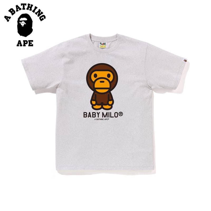 T-shirt à manches courtes pour homme avec imprimé singe de dessin animé A BATHING APE