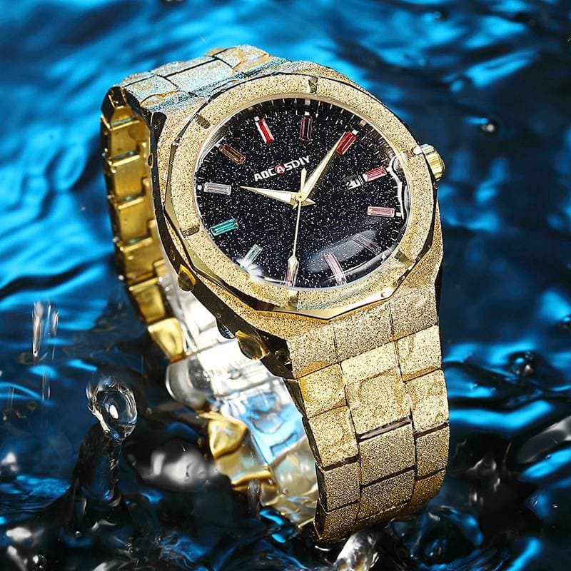 2024 new full diamond luxury European and American Royal Oak life waterproof business leisure quartz movement men's watch