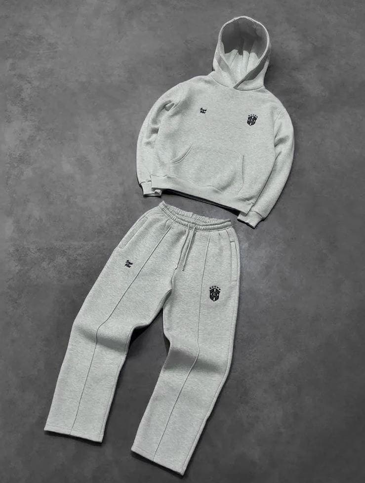 ​​Trendy Streetwear Hoodie & Pants Set With Zip-Up Design - Stylish Unisex Casual Outfit For Teens & Young Adults