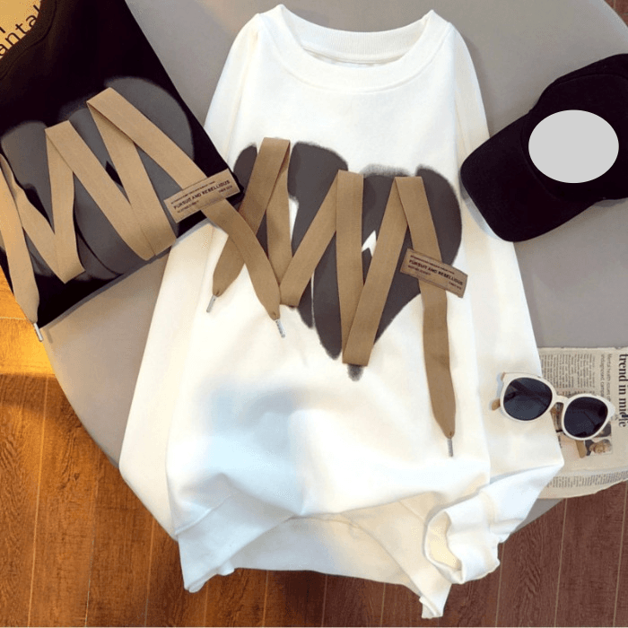 Women's Clothing round neck sweatshirt women's spring long sleeved jacket casual versatile loose large size women's clothing age reducing
