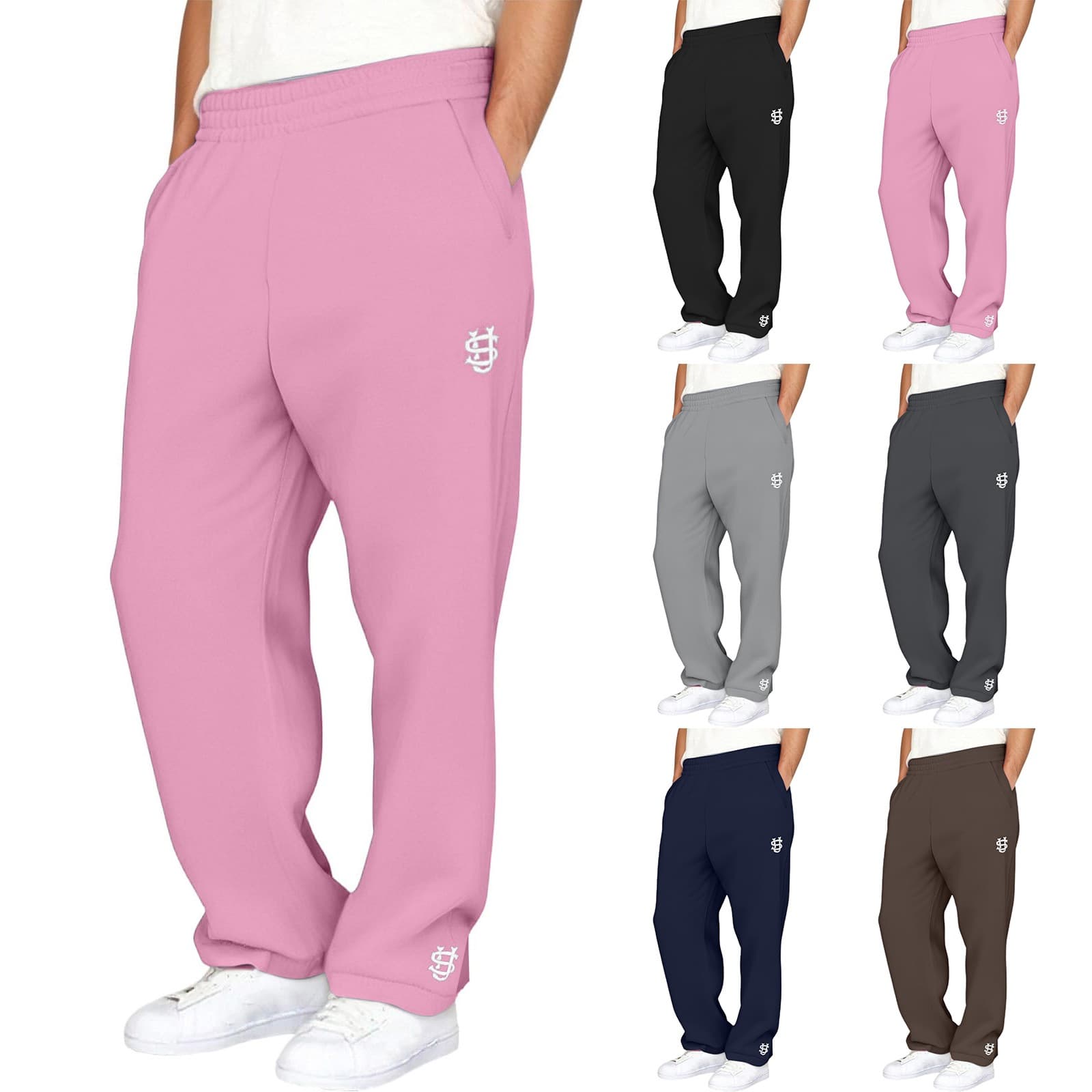 Unisex Hip-Hop Jogger Pants Elastic Waistband Casual Sports Pants