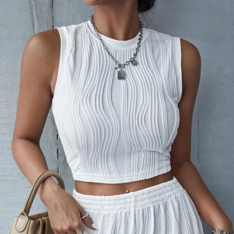 women's clothing temperament sleeveless round neck slim women's vest