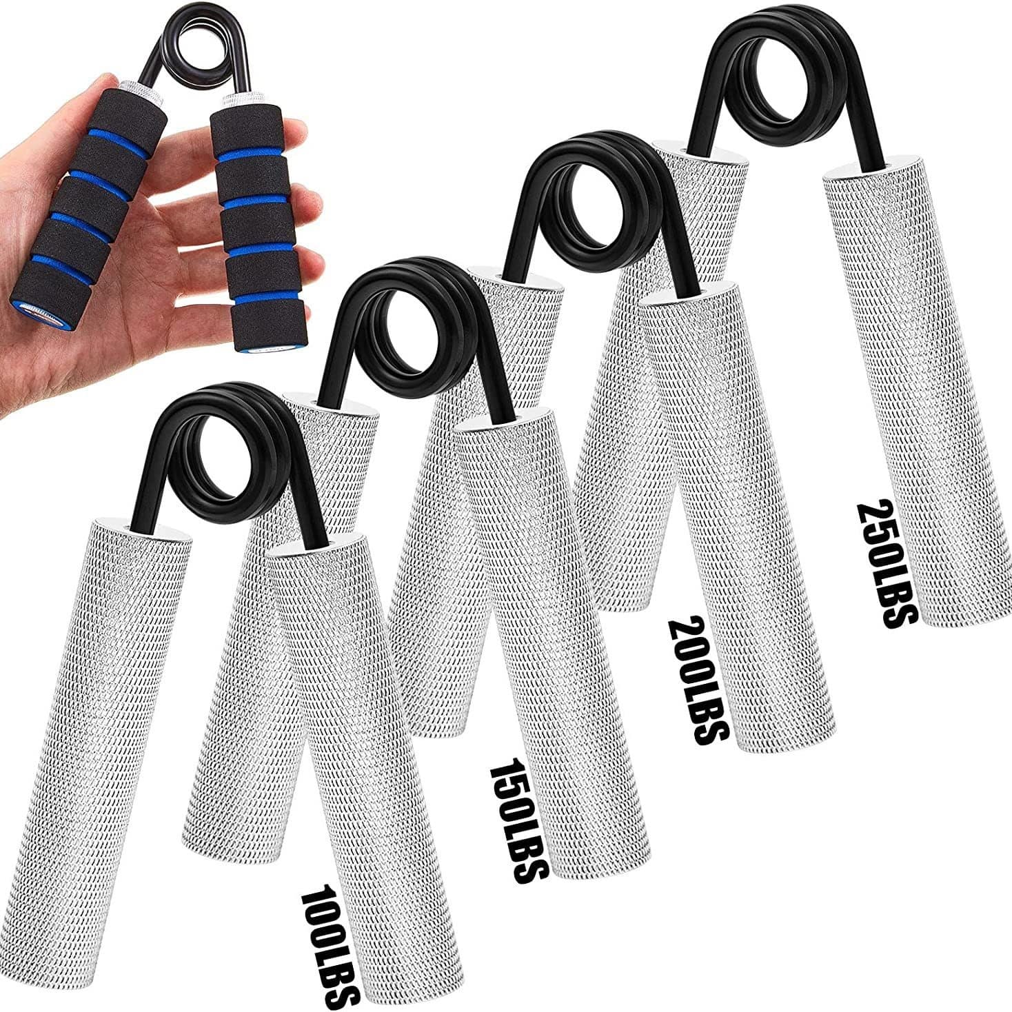 Aluminum alloy all-metal grip fitness metal spring steel grip exercise hand rehabilitation training