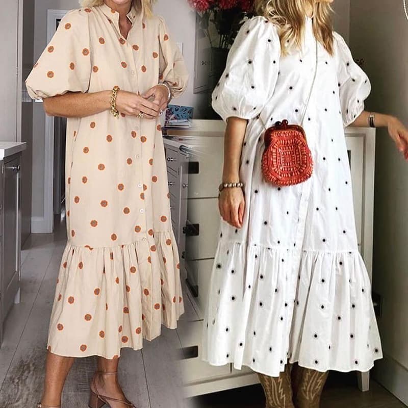 Women's Short Sleeve Printed Loose fitting Dress