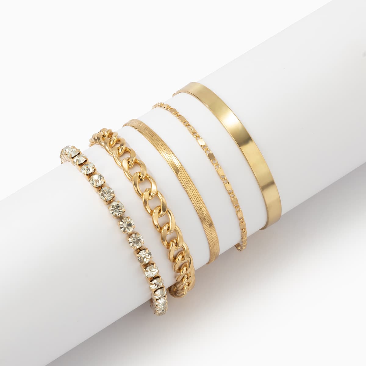 Bracelet en diamant pour femme, tendance rétro, chaîne en os de serpent, bracelet lisse en métal de style hip-hop punk