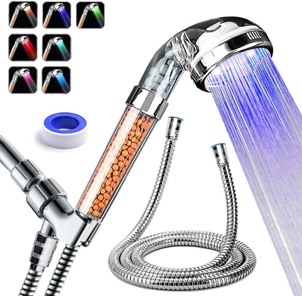 High-Pressure Filter Shower Head With Adjustable Bracket - Hydrating Spray